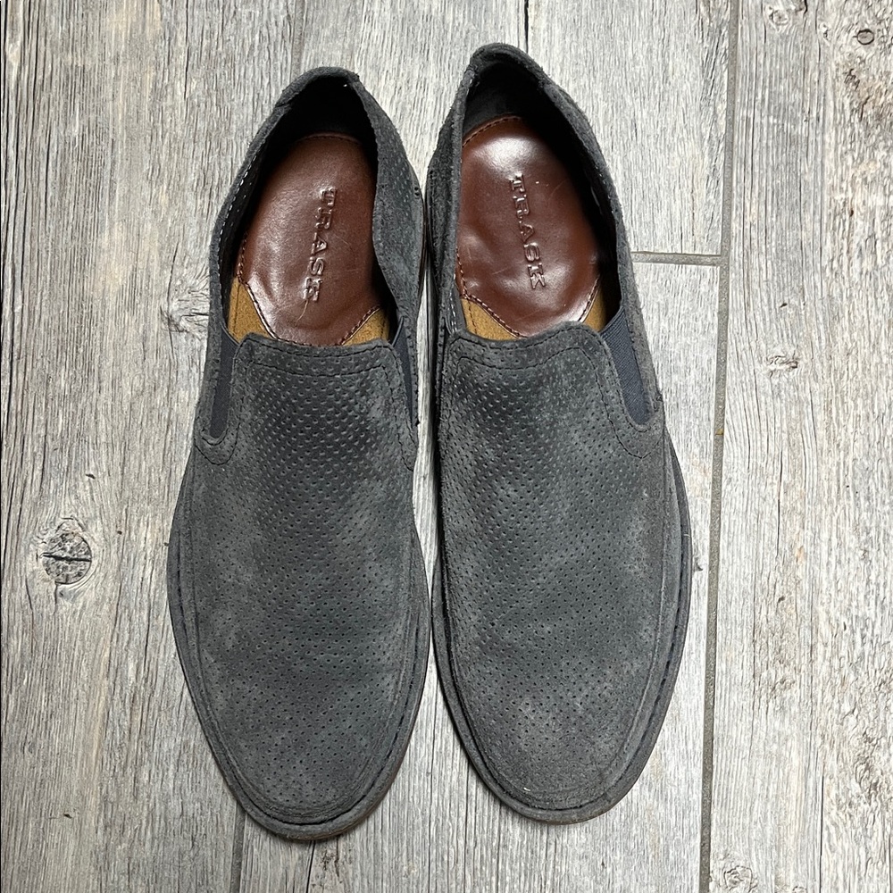 Trask  Men's Charcoal Suede Loafers 10 1/2 M